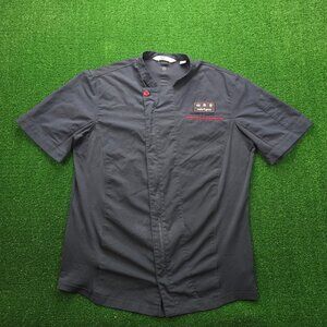 Chick-Fil-a Chef Shirt Mens Medium Blue Full Zip Employee Uniform Work Wear